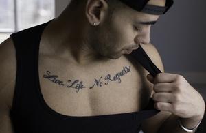 Brandon Mercado, a senior information technology major, got his first tattoo during a road trip. He plans on extending the tattoo over his collarbones and shoulders.