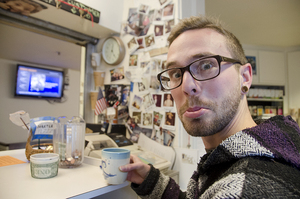 Cory Tyson didn’t know anything about running  a shop when he took an offer to manage People’s Place. The nonprofit cafe operates out of the basement of Hendricks Chapel. 