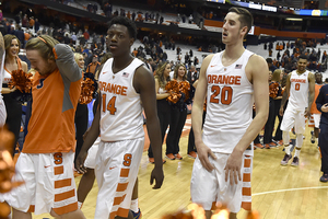 Tyler Lydon (20) shot 4-of-7 from the field and corralled seven rebounds in the Orange's win over the Big Red in the Carrier Dome Saturday.