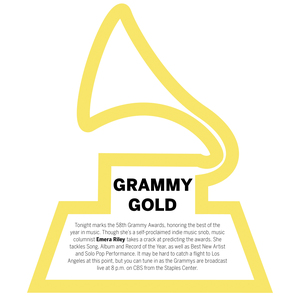 Here's music columnist Emera Riley's picks for who will snag a prize at the Grammys.