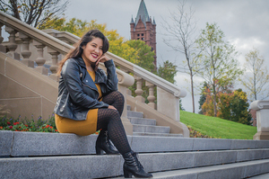 Senior Amy Quichiz has gotten involved in the Syracuse community, advocating for Latina and women's rights. 