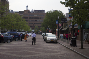 A proposal is pending to take down the buildings at 727 S. Crouse Ave., which currently house Chuck's and Funk n' Waffles, and construct an 8-story 