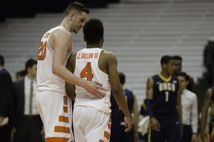 Tyler Lydon (left) hosted about half of Syracuse's roster at his place to play video games during the snowstorm. 