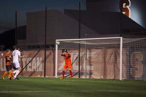 Hendrik Hilpert made a season-high nine saves against No. 1 Wake Forest Friday.