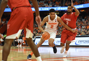 Syracuse starting forward Matthew Moyer likely will face his toughest test of the season on Monday when he matches up on the Terrapins power forward, Justin Jackson. 