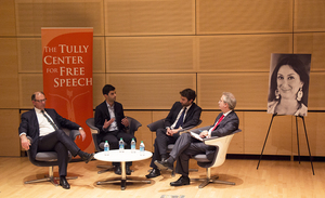 Daphne Caruana Galizia’s family accepted the award on her behalf and discussed her effect on Malta during an event in the Joyce Hergenhan Auditorium on Tuesday night.