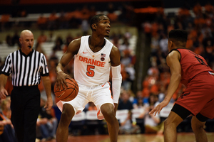 Jalen Carey made his Syracuse debut after missing the team's two exhibition games due to an ankle sprain.