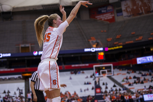 Digna Strautmane was one of four players to hit more than two 3-pointers on Sunday. 