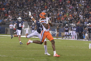 Damien Alford's (pictured) lone catch came for a touchdown in Syracuse's 48-14 blowout win over UConn.