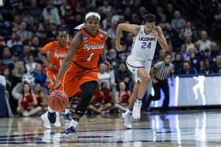 The ACC Player of the Year shot 10-of-22 from the field and made 50 percent of her 3s.