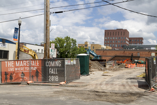 The construction in the South Crouse Avenue area started soon after the spring 2017 semester ended. Photo taken July 11, 2017