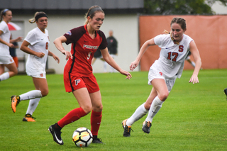 Proulx faced zero shots on goal. Syracuse’s starting goalie Courtney Brosnan need to make only one save.