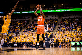 Howard steps in to drill a 3-pointer from the left wing with a hand in his face. The ball rattled home.